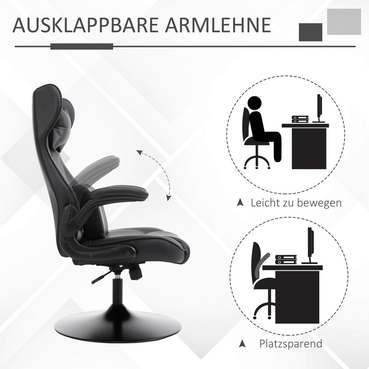 Gaming-Sessel 921-353 schwarz 921-353 - schwarz (67,00/112,00/75,00cm) - Vinsetto