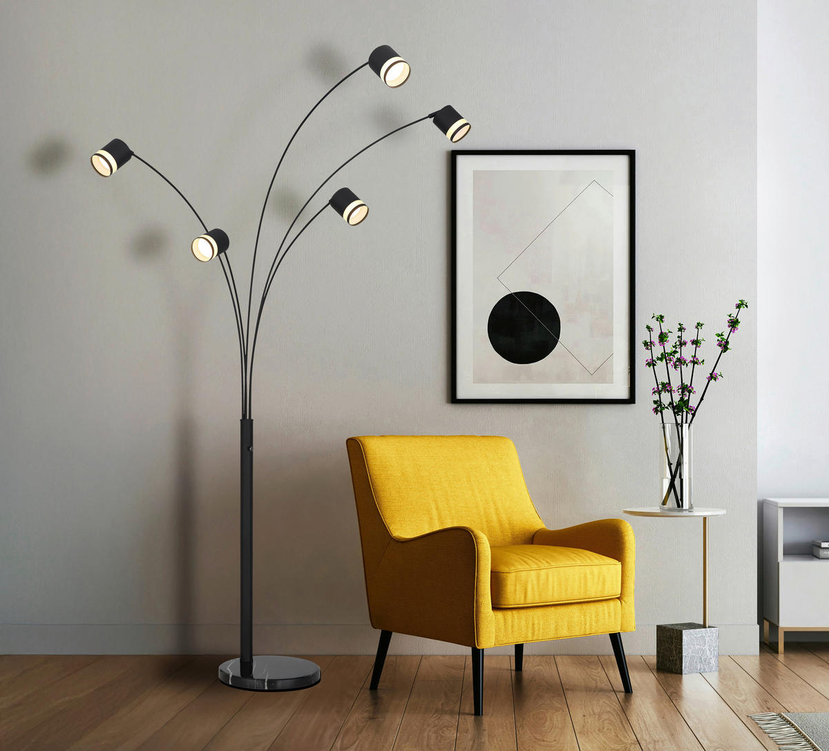 GLOBO Stehleuchte LUCERO - mattschwarz (110,00/70,00/195,00cm) - GLOBO