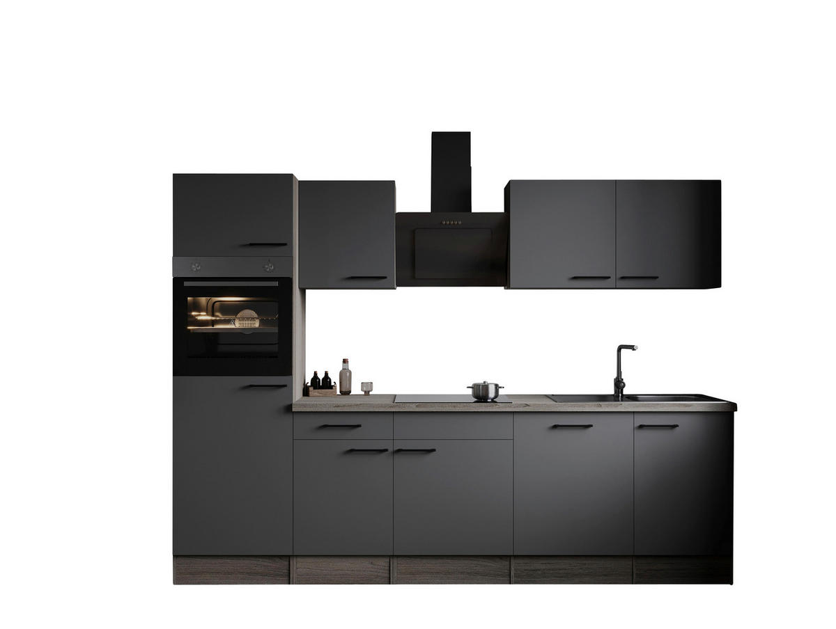 Küchenblock Oliver B/H/T: ca. 280x205x60 cm Oliver - Eiche/grau (280,00/205,00/60,00cm) - Respekta