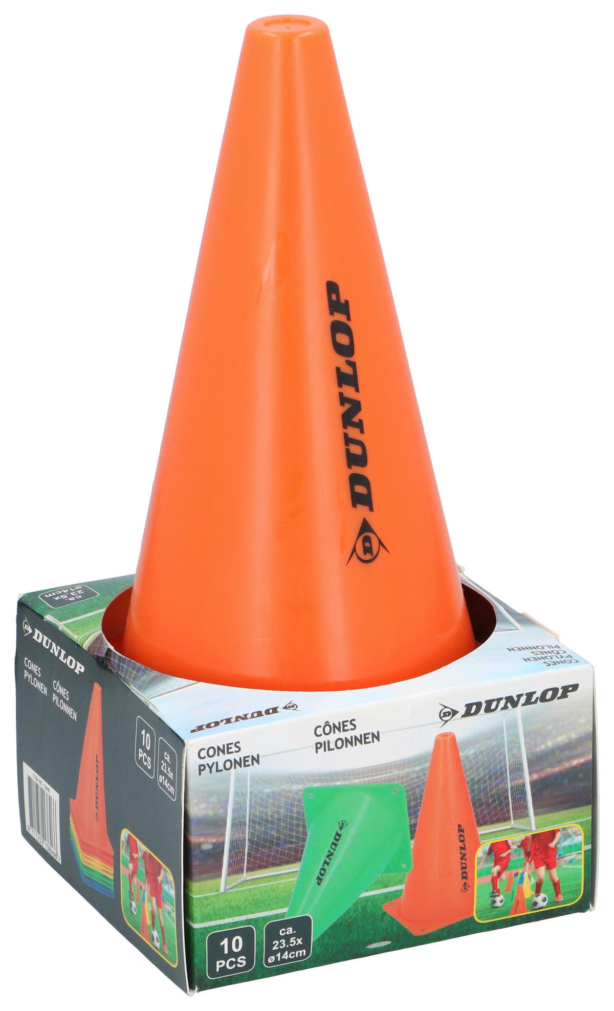 Dunlop Pylonen orange B/H/L: ca. 14x24x14 cm Pylonen_10Stck. - orange (14,00/14,00/24,00cm) - Dunlop