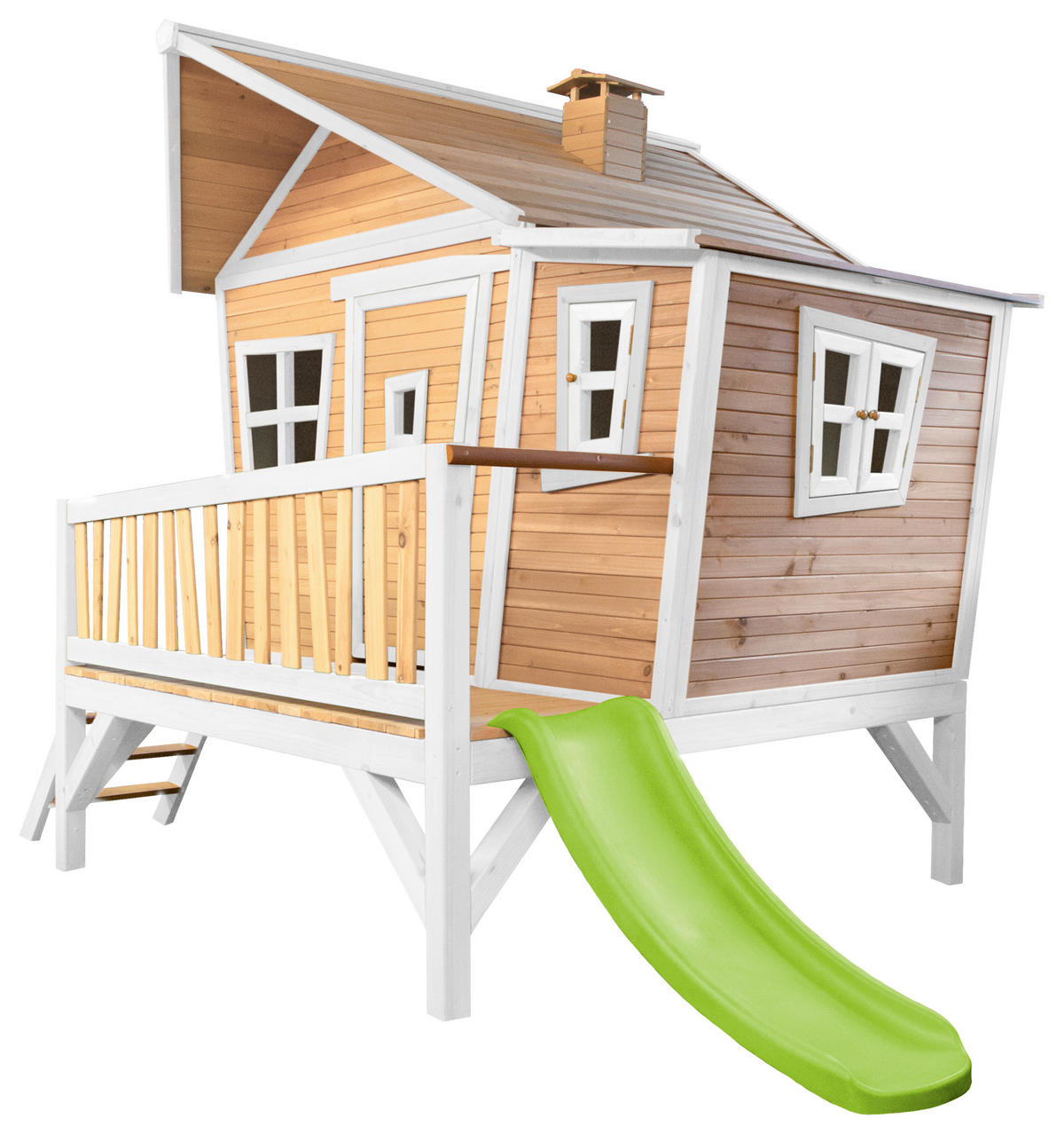 AXI Spielhaus Emma braun B/H/L: ca. 349x227x193 cm Emma - braun/weiß (193,00/349,00/227,00cm) - AXI