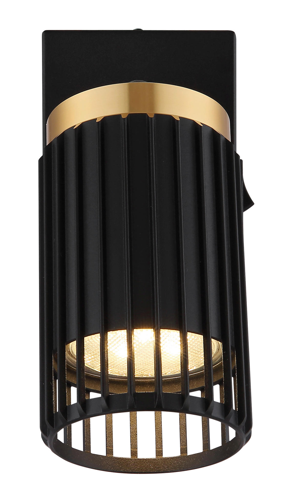 GLOBO Strahler mattschwarz Metall Aluminium B/H: ca. 7x12 cm GU10 1 Brennstellen Korben - mattschwarz (7,00/12,00cm) - GLOBO