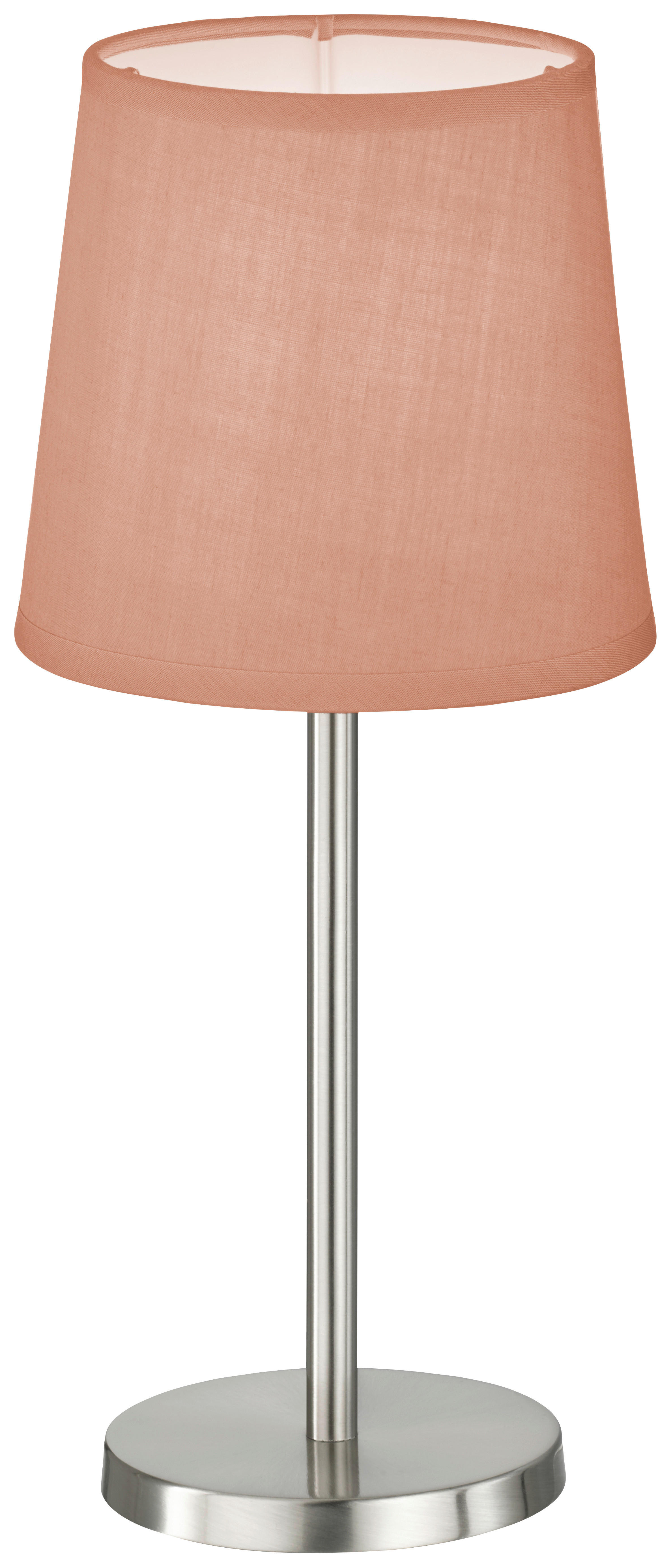 easy! by FHL Tischleuchte 850226 Eve rosa nickel matt Textil Metall H/D: ca. 30x14 cm E14 1 Brennstellen Eve - nickel matt/rosa (14,00/30,00cm) - easy! by FHL