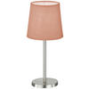 easy! by FHL Tischleuchte 850226 Eve rosa nickel matt Textil Metall H/D: ca. 30x14 cm E14 1 Brennstellen Eve - nickel matt/rosa (14,00/30,00cm) - easy! by FHL