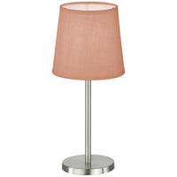 easy! by FHL Tischleuchte 850226 Eve rosa nickel matt Textil Metall H/D: ca. 30x14 cm E14 1 Brennstellen Eve - nickel matt/rosa (14,00/30,00cm) - easy! by FHL