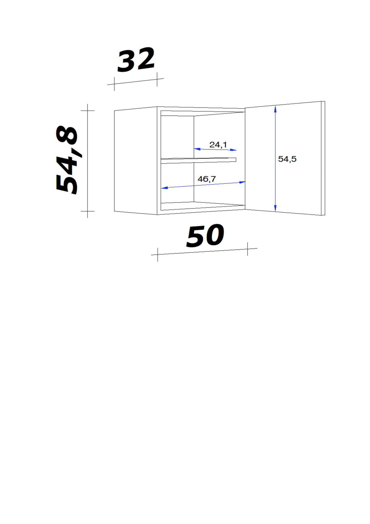 Hängeschrank Vita weiß matt B/H/T: ca. 50x54,8x32 cm Vita - weiß/Edelstahl (50,00/54,80/32,00cm) - Flex-Well
