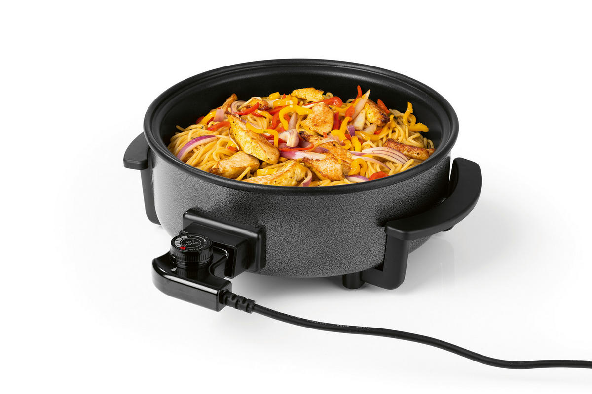GOURMETmaxx Elektrische Party-Pfanne schwarz Edelstahl B/H/L: ca. 14,5x36x34,5 cm Elektrische_Party-Pfanne - schwarz (34,50/14,50/36,00cm) - GOURMETmaxx