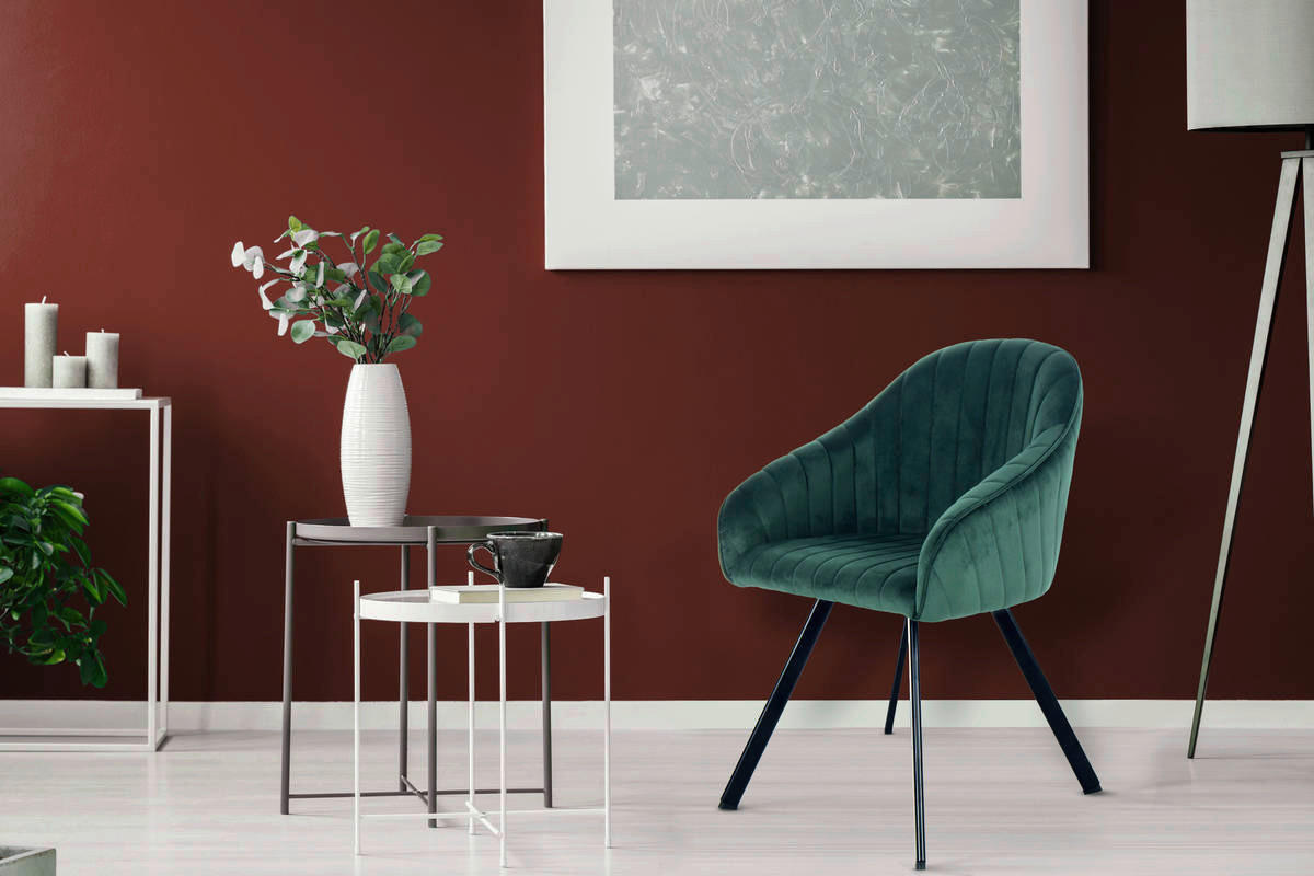 Stuhl Jodie 100 2er dunkelgrün Microfaser B/H/T: ca. 56x86x59 cm Jodie 100 2er - schwarz/dunkelgrün (56,00/86,00/59,00cm) - 360 Living