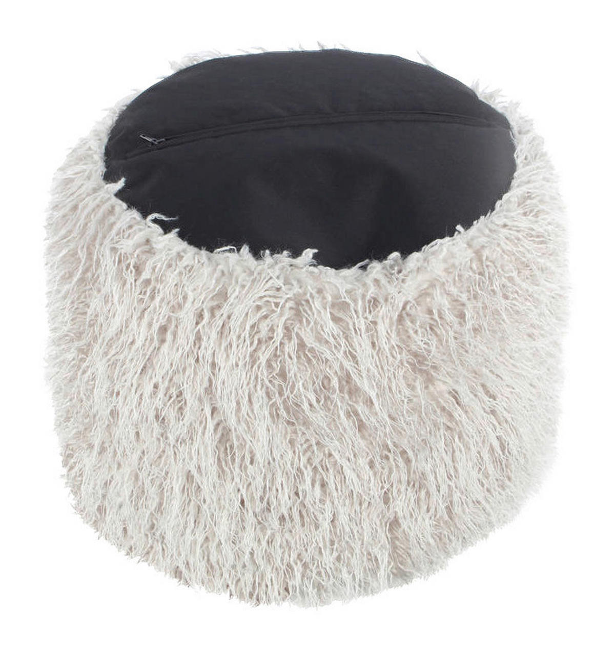 360 Living Hocker Bobtail 100 hellgrau dunkelgrau Kord Kunstfell Styropor H/D: ca. 38x45 cm Bobtail 100 - hellgrau/dunkelgrau (45,00/38,00cm) - 360 Living