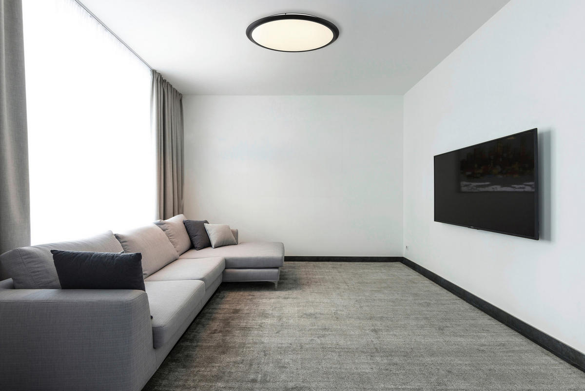 GLOBO LED-Deckenleuchte SUNA 67319D Opal mattschwarz Kunststoff Metall H/D: ca. 5x50,8 cm 1 Brennstellen SUNA - Opal/mattschwarz (50,80/5,00cm) - GLOBO