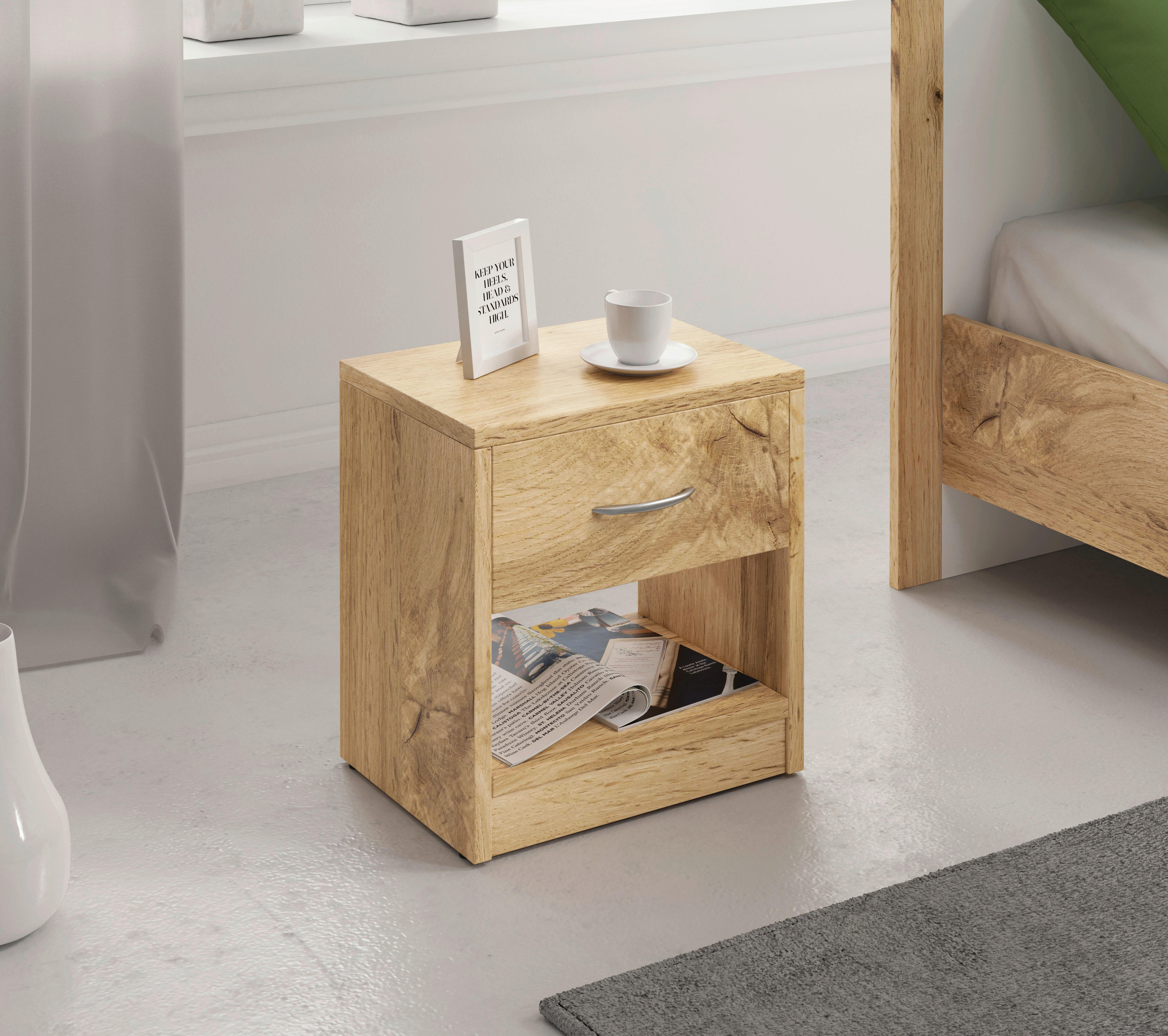 Thumbnail - Nachtkonsole NAKA Eiche Wotan Nachbildung B/H/T: ca. 39x41x28 cm