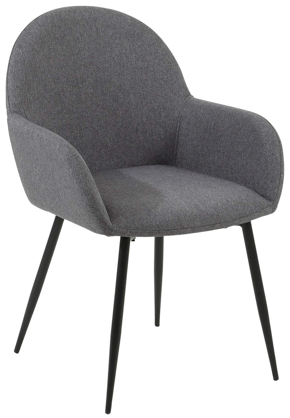 Armlehnstuhl Martha anthrazit schwarz Webstoff Metall B/H/T: ca. 58x84x49 cm Martha - schwarz/anthrazit (58,00/84,00/49,00cm)