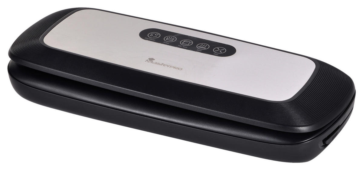 MASTERPRO Vakuumierer BGMP-9080 Foodies silber schwarz Kunststoff Edelstahl B/H/T: ca. 37x7x15 cm ca. 130 W Foodies BGMP-9080 - schwarz/silber (37,00/7,00/15,00cm) - MASTERPRO