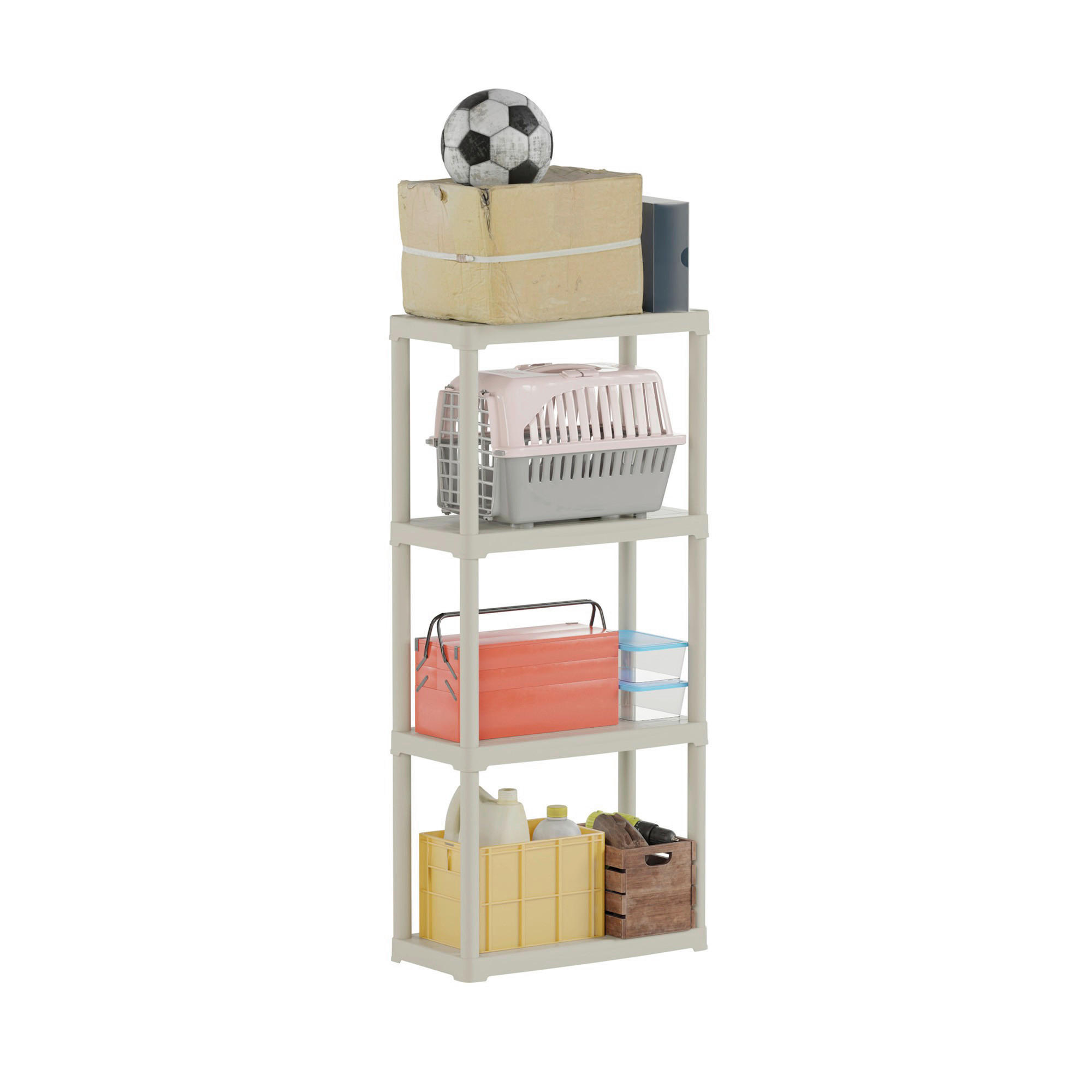 Artplast Kunststoffregal Tempo creme Polypropylen B/H/L: ca. 30x133x60 cm Tempo - creme (60,00/30,00/133,00cm) - ArtPlast