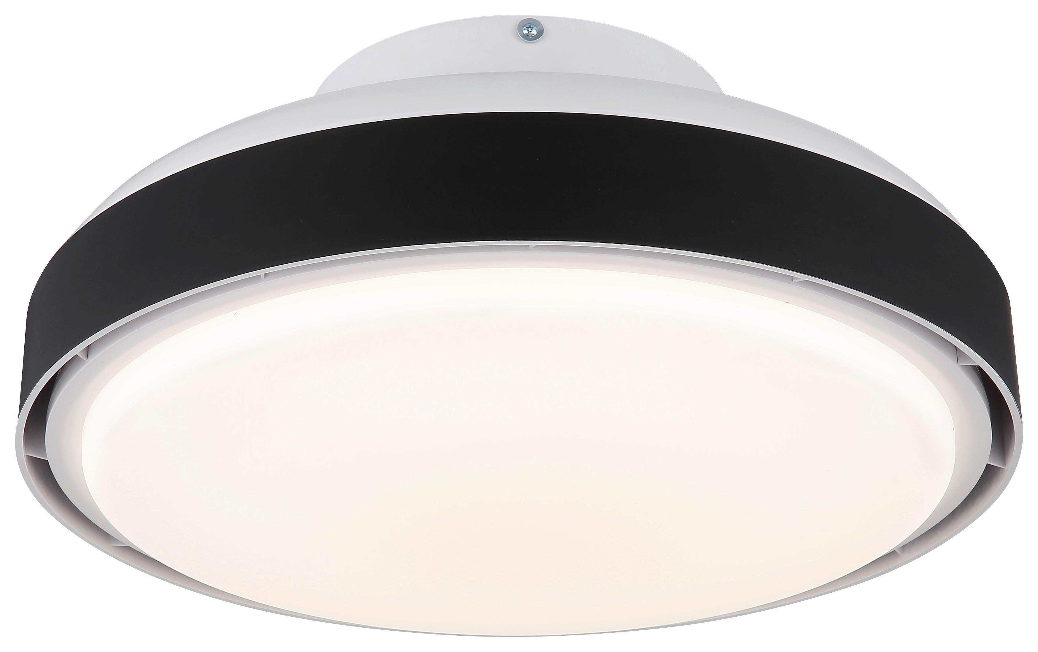 GLOBO LED-Deckenventilator mattschwarz weiß Opal Kunststoff Acryl H/D: ca. 20x45 cm 1 Brennstellen CARNEY - weiß/Opal (45,00/20,00cm) - GLOBO