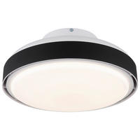 GLOBO LED-Deckenventilator mattschwarz weiß Opal Kunststoff Acryl H/D: ca. 20x45 cm 1 Brennstellen CARNEY - weiß/Opal (45,00/20,00cm) - GLOBO