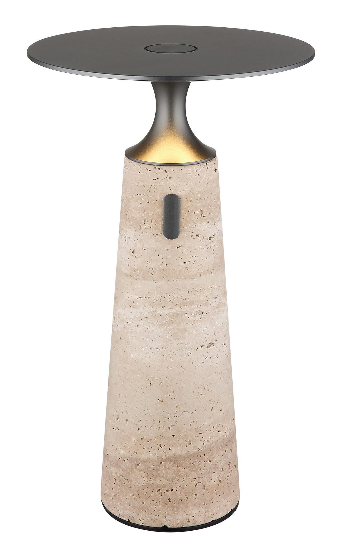 GLOBO Tischleuchte grau Graphit Opal Aluminium Stein H/D: ca. 33,6x20 cm 1 Brennstellen Travertin - Graphit/Opal (20,00/33,60cm) - GLOBO