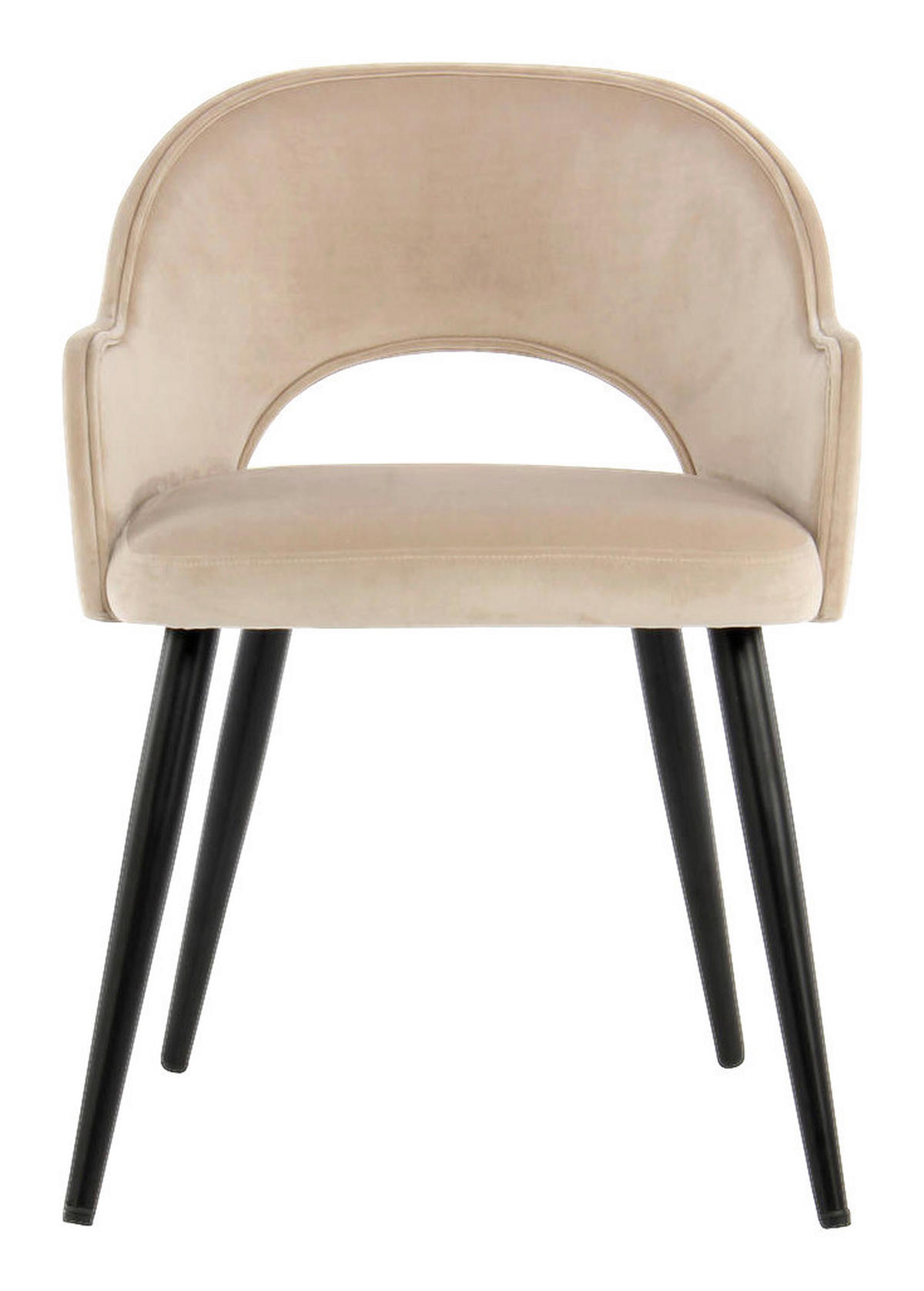 Stuhl Joris 100 2er champagner Microfaser B/H/T: ca. 55x77x58 cm Joris 100 2er - champagner/schwarz (55,00/77,00/58,00cm) - 360 Living