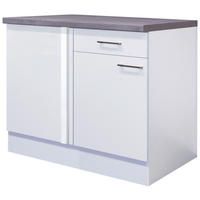Eckunterschrank Vita weiß matt B/H/T: ca. 110x86x60 cm Vita - Beton/weiß (110,00/86,00/60,00cm) - Flex-Well