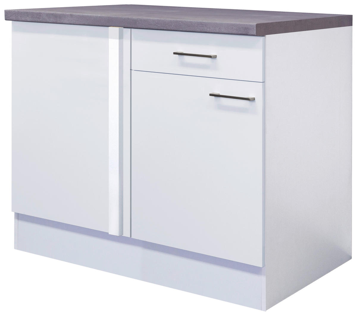 Eckunterschrank Vita weiß matt B/H/T: ca. 110x86x60 cm Vita - Beton/weiß (110,00/86,00/60,00cm) - Flex-Well