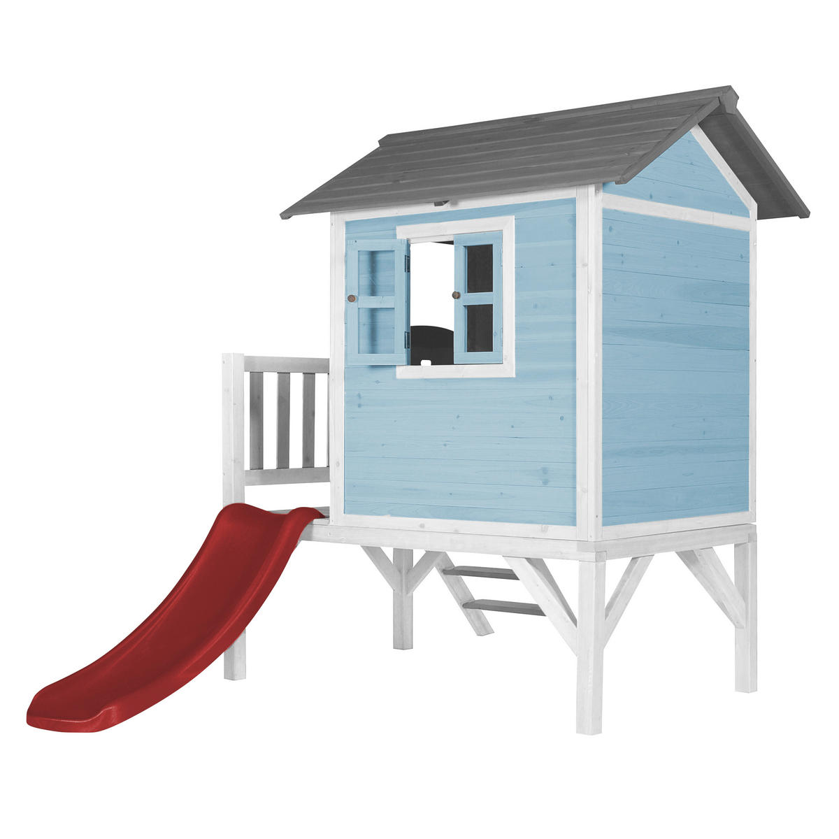 AXI Spielhaus Lodge XL blau B/H/T: ca. 240x189x167 cm Lodge XL - blau/weiß (240,00/189,00/167,00cm) - AXI