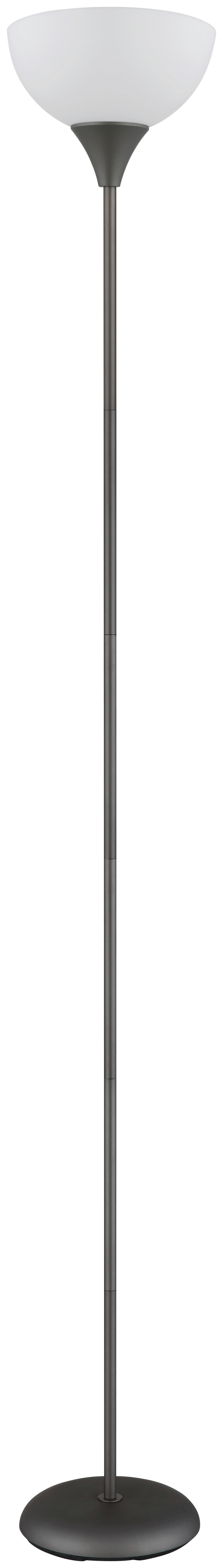 GLOBO Stehleuchte titanfarbig schwarz Opal Kunststoff Metall H/D: ca. 178,5x25 cm E27 1 Brennstellen Wilbur - schwarz/Opal (25,00/178,50cm) - GLOBO