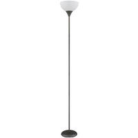 GLOBO Stehleuchte titanfarbig schwarz Opal Kunststoff Metall H/D: ca. 178,5x25 cm E27 1 Brennstellen Wilbur - schwarz/Opal (25,00/178,50cm) - GLOBO