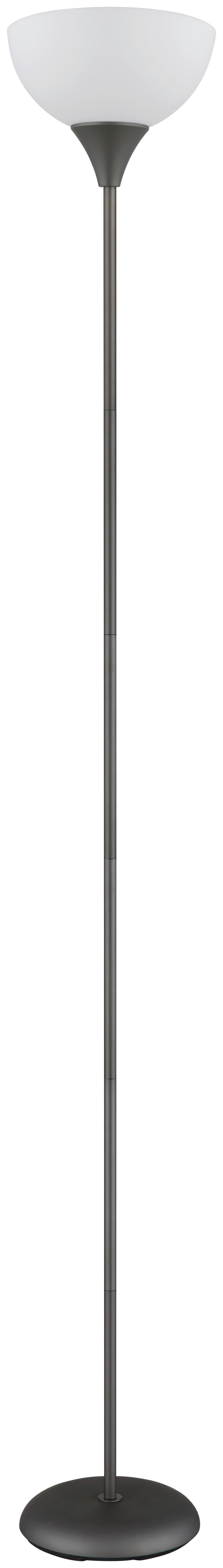 GLOBO Stehleuchte titanfarbig schwarz Opal Kunststoff Metall H/D: ca. 178,5x25 cm E27 1 Brennstellen Wilbur - schwarz/Opal (25,00/178,50cm) - GLOBO
