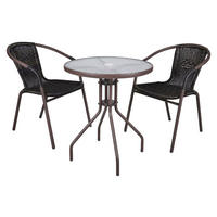 VCM Balkon-Set braun Polyrattan B/H/T: ca. 53x73x60 cm Balkonset - braun (53,00/73,00/60,00cm) - VCM