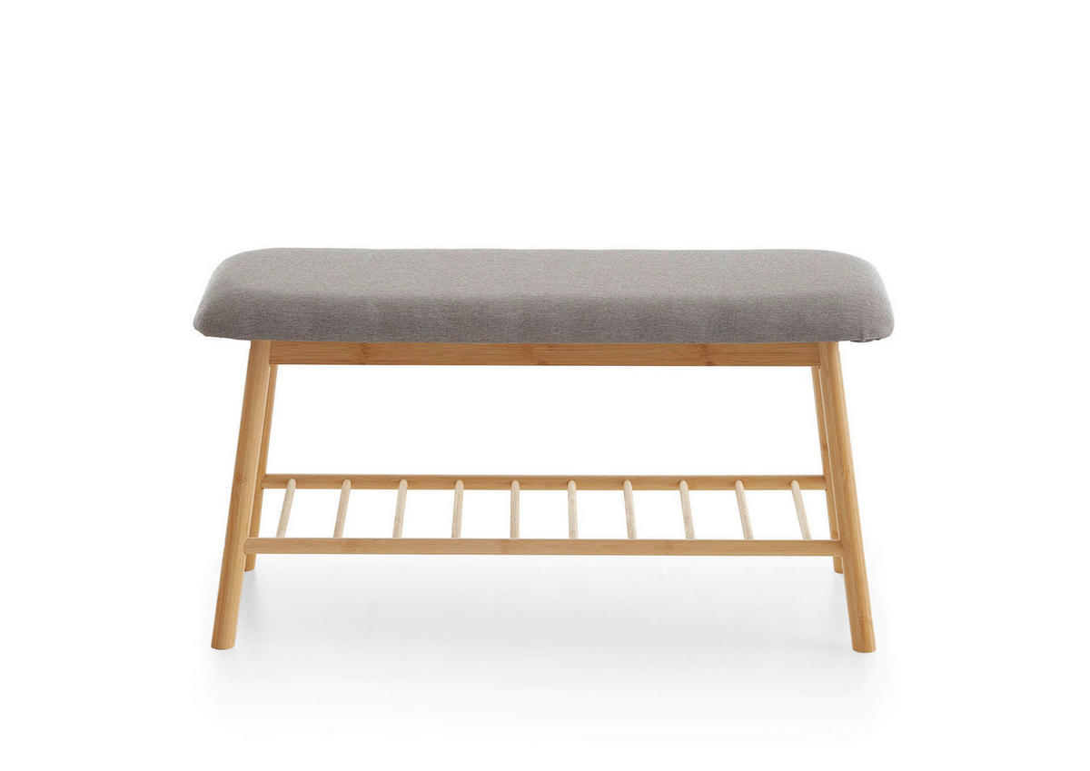 Sitzbank natur grau B/H/T: ca. 90x45x34 cm KLEINMÖBEL Sitzbank - natur/grau (90,00/45,00/34,00cm) - xonox.home
