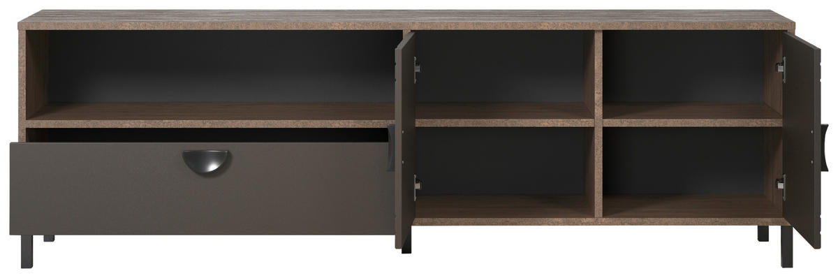 Lowboard Fusion Eiche dunkel Nachbildung bronze Optik B/H/T: ca. 183x55x40 cm Fusion - Eiche/bronze (183,00/55,00/40,00cm)