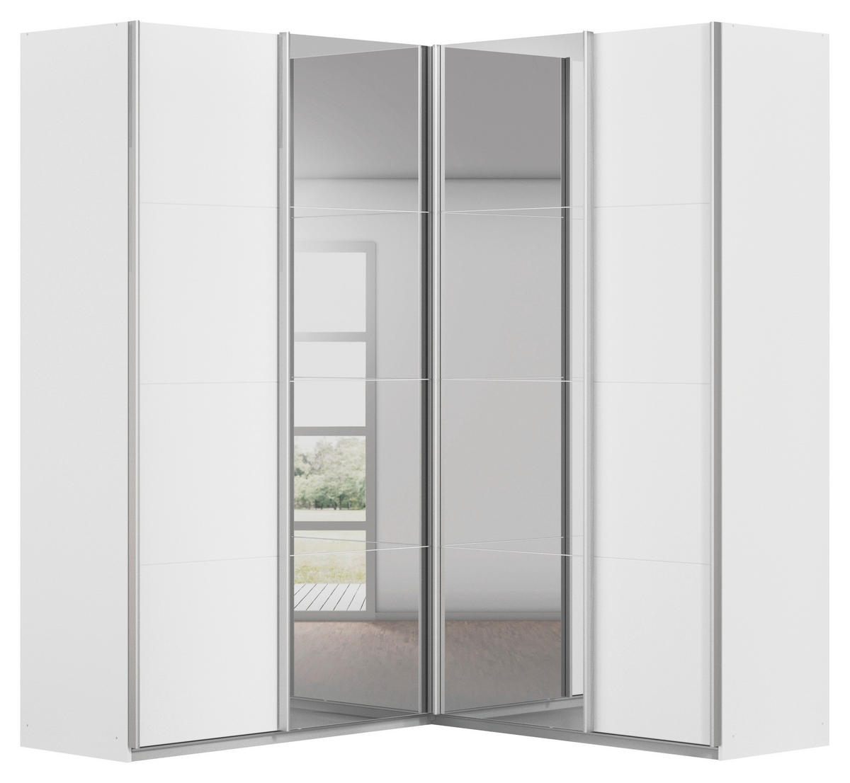 Schwebetürenschrank Quadra Alpinweiß B/H/T: ca. 187x229x181 cm Quadra - Alpinweiß (187,00/229,00/181,00cm)