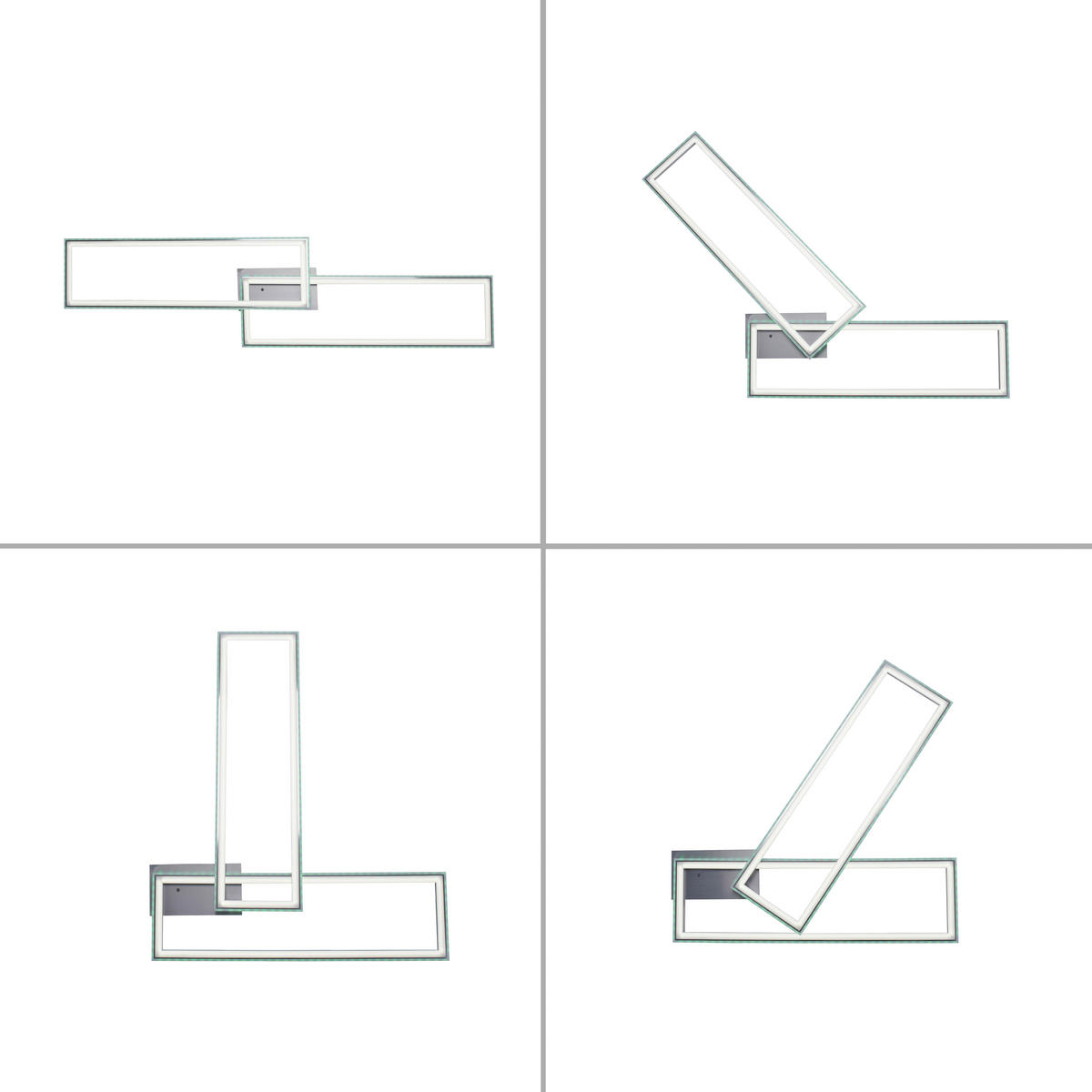 Just Light LED-Deckenleuchte FELIX60 14635-55 stahlfarbig weiß Kunststoff Stahl B/H/T: ca. 121x6,4x72 cm 2 Brennstellen FELIX60 - weiß/stahlfarbig (121,00/6,40/72,00cm) - Just Light