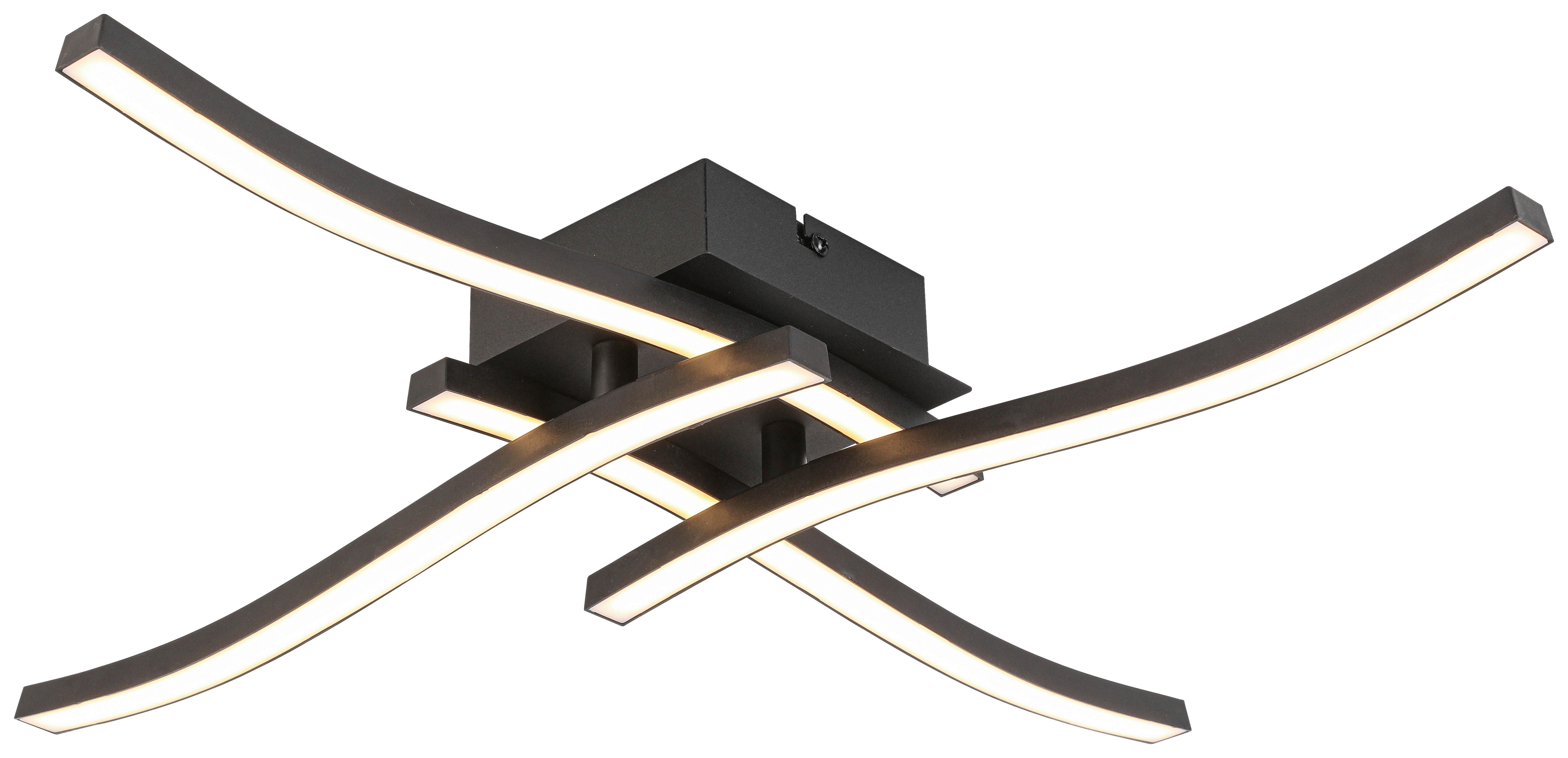 Deckenleuchte schwarz Metall B/H/L: ca. 52x10x52 cm LED-Deckenleuchte_Kim - schwarz (52,00/52,00/10,00cm)