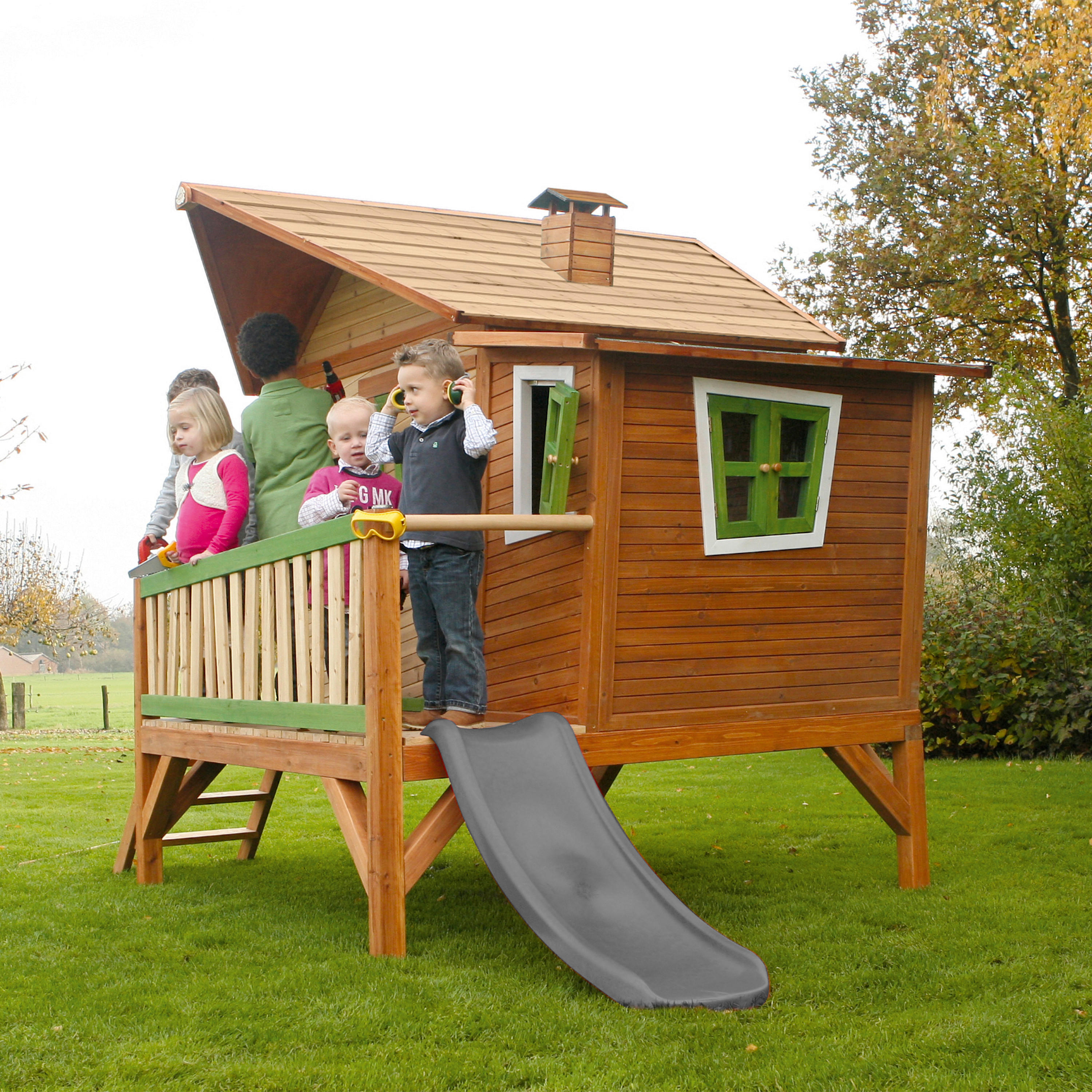 AXI Spielhaus Emma grün B/H/L: ca. 349x227x193 cm Emma - braun/grün (193,00/349,00/227,00cm) - AXI