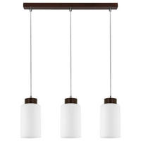 SPOT Light Pendelleuchte SP-1720376  Bosco transparent walnuss weiß Buche Glas B/H/L: ca. 10x15x52 cm E27 3 Brennstellen Bosco - weiß/walnuss (52,00/10,00/15,00cm) - SPOT Light