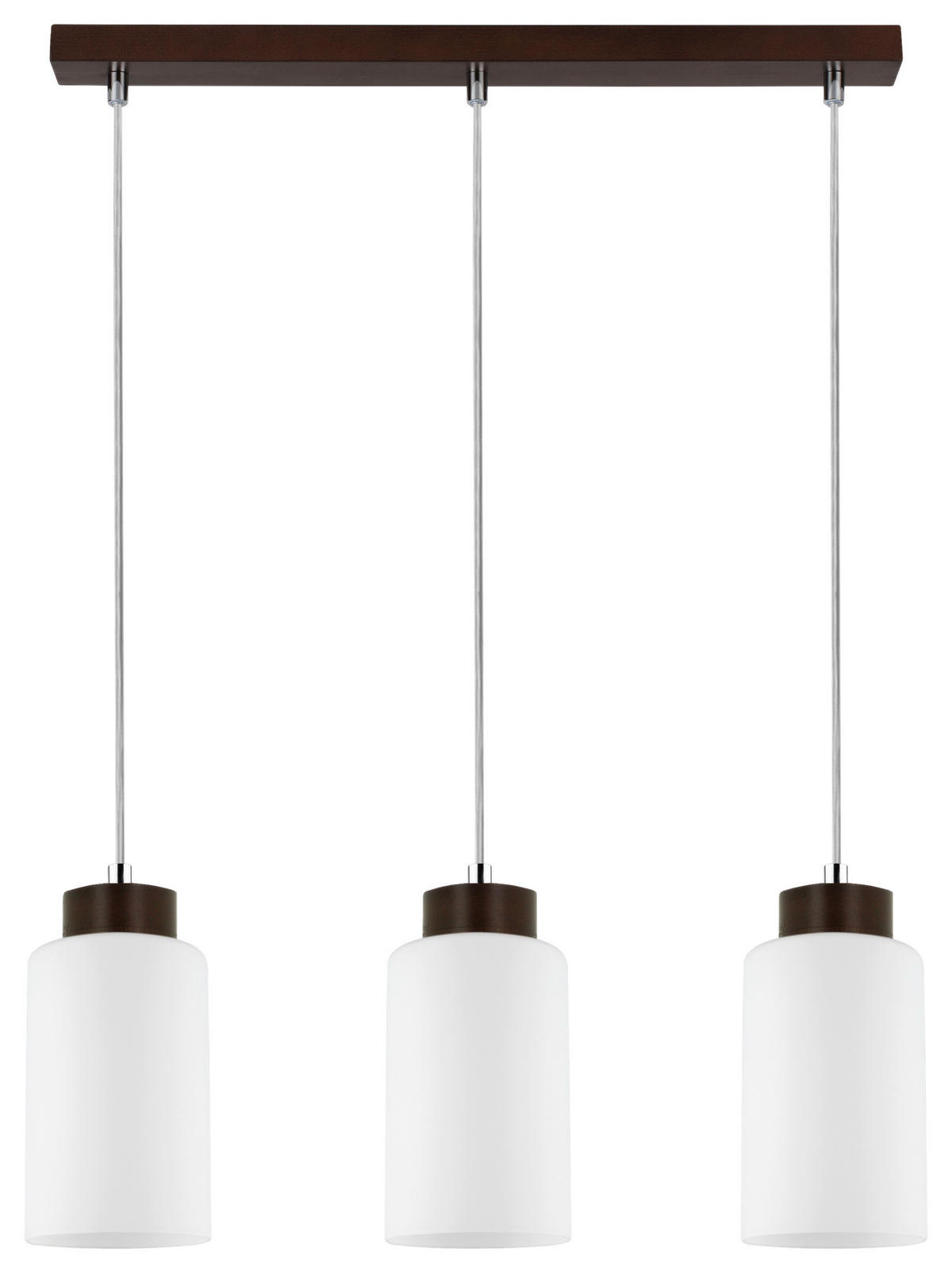 SPOT Light Pendelleuchte SP-1720376  Bosco transparent walnuss weiß Buche Glas B/H/L: ca. 10x15x52 cm E27 3 Brennstellen Bosco - weiß/walnuss (52,00/10,00/15,00cm) - SPOT Light