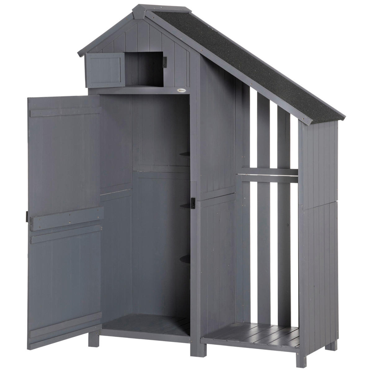 Outsunny Gartenschrank Gartenschrank - grau (129,00/51,50/180,00cm) - Outsunny