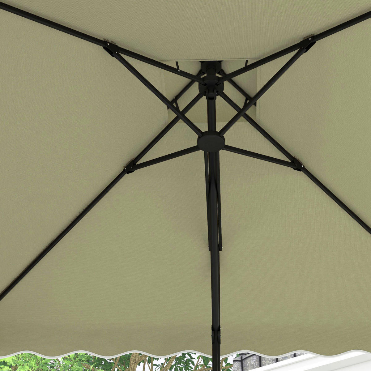 Outsunny Sonnenschirm beige Polyester B/H/L: ca. 243x251x243 cm Sonnenschirm - beige (243,00/243,00/251,00cm) - Outsunny