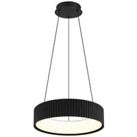 GLOBO LED-Hängeleuchte Opal mattschwarz PVC Metall Acryl H/D: ca. 120x46 cm 1.0 Brennstellen KEMP - Opal/mattschwarz (46,00/120,00cm) - GLOBO