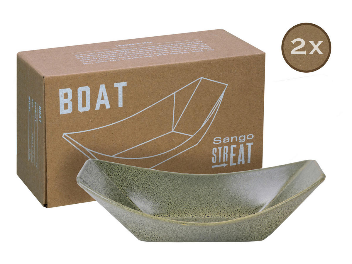 CreaTable Servierset Streat Boat grün Steinzeug Streat Boat - grün - CreaTable