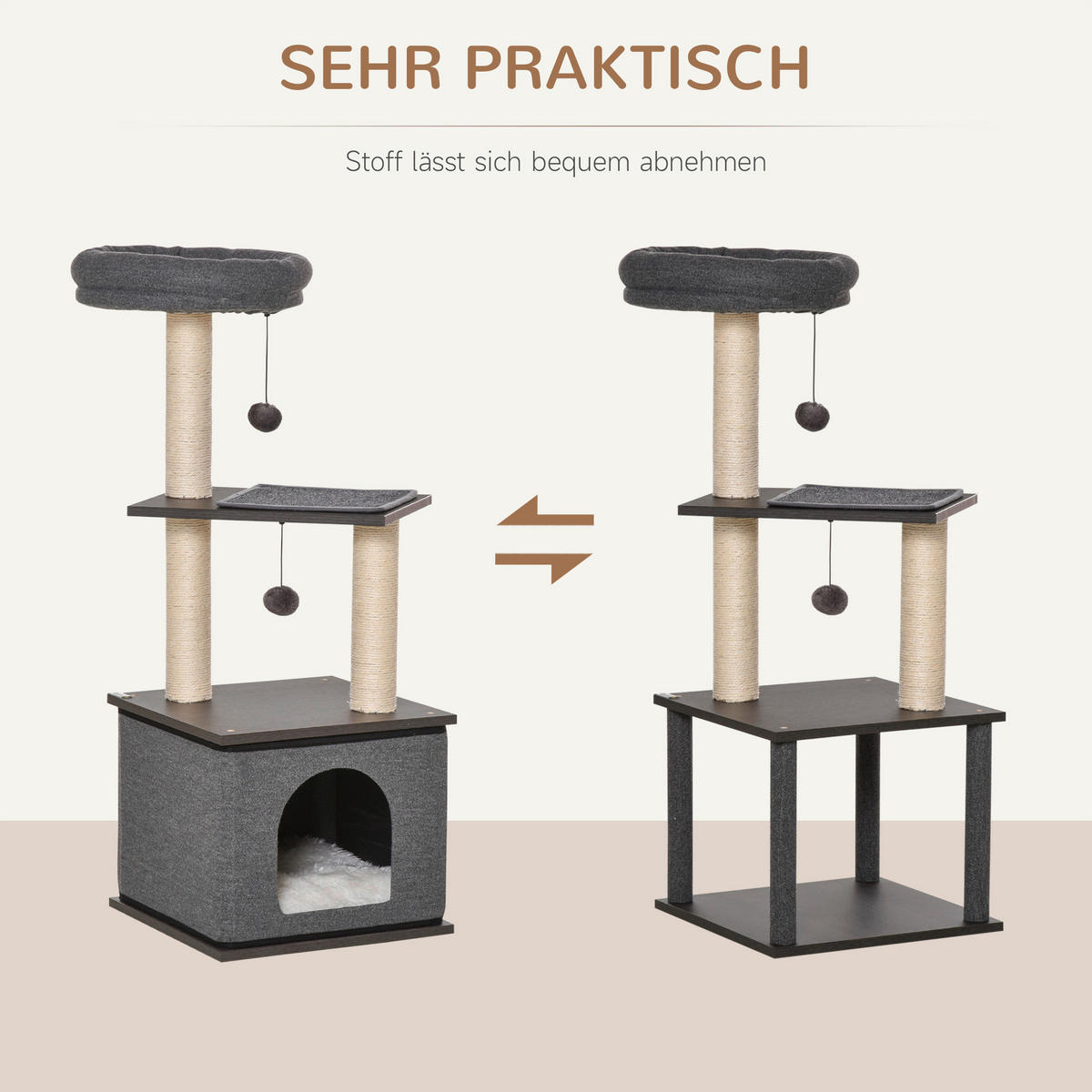 PawHut Kratzbaum Kratzbaum - (40,00/40,00/104,00cm) - PawHut