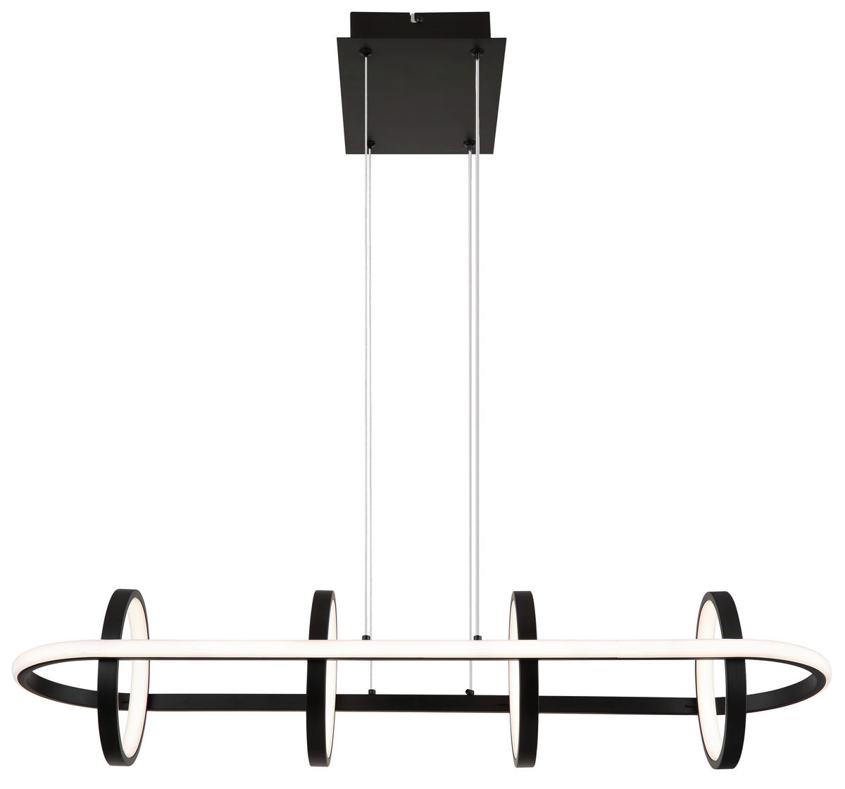 GLOBO Pendelleuchte schwarz Silikon Aluminium Metall B/H/T: ca. 28x120x90 cm 1.0 Brennstellen 67194-60R - schwarz (28,00/120,00/90,00cm) - GLOBO