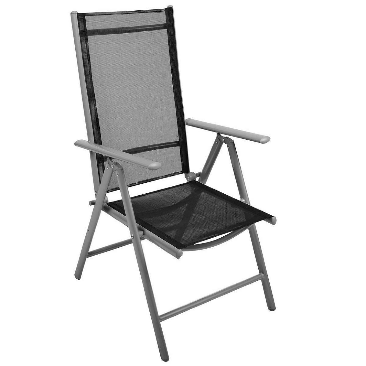 VCM Klappstuhl-Set schwarz Textilene B/H/T: ca. 56x105x65 cm Klappstuhlset - schwarz (56,00/105,00/65,00cm) - VCM