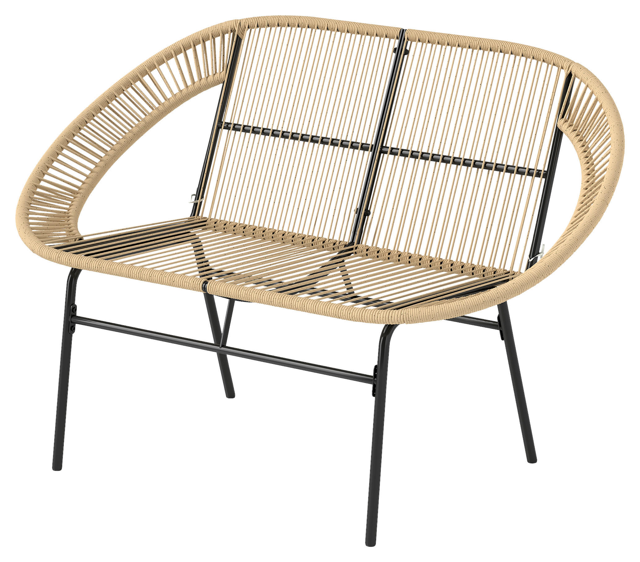 Outsunny Gartenbank khaki Polyethylen B/H/L: ca. 72x83x126 cm Gartenbank - khaki (126,00/72,00/83,00cm) - Outsunny