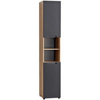Hochschrank Mailand Eiche Viking Nachbildung anthrazit B/H/T: ca. 35x190x35 cm Mailand - anthrazit (35,00/190,00/35,00cm)