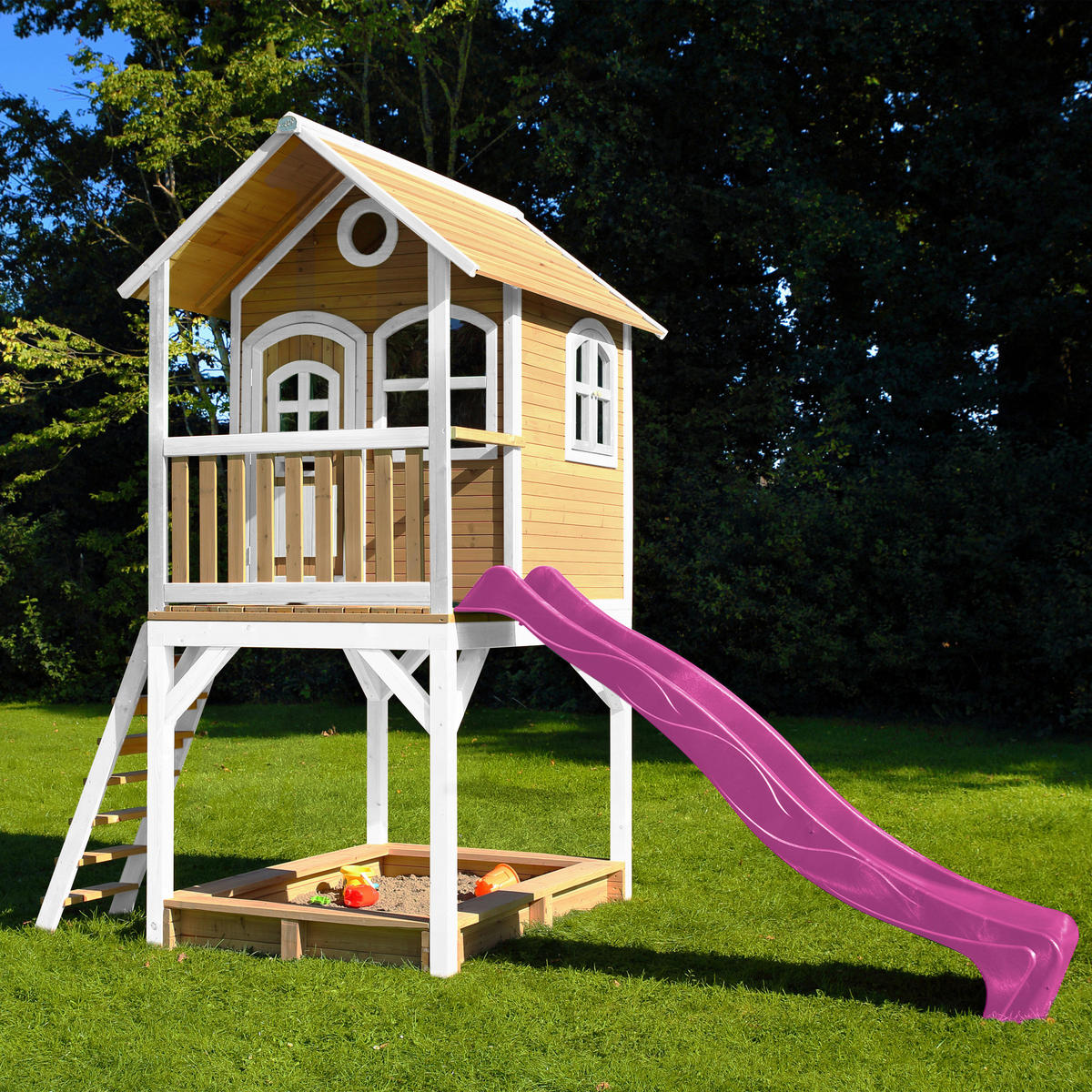 AXI Spielhaus Sarah braun B/H/L: ca. 370x291x191 cm Sarah - braun/lila (191,00/370,00/291,00cm) - AXI