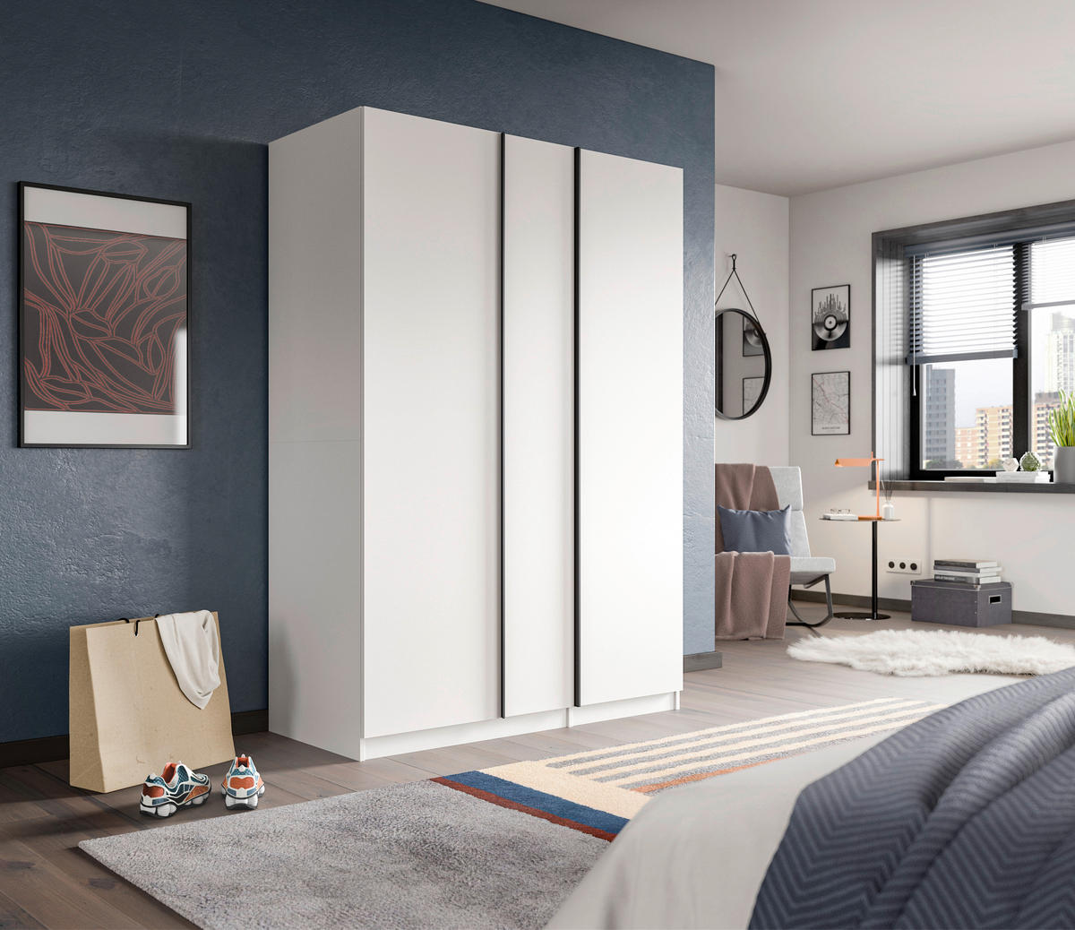 Kleiderschrank OAKLAND weiß B/H/T: ca. 130x183x53 cm OAKLAND - weiß (130,00/183,00/53,00cm) - xonox.home