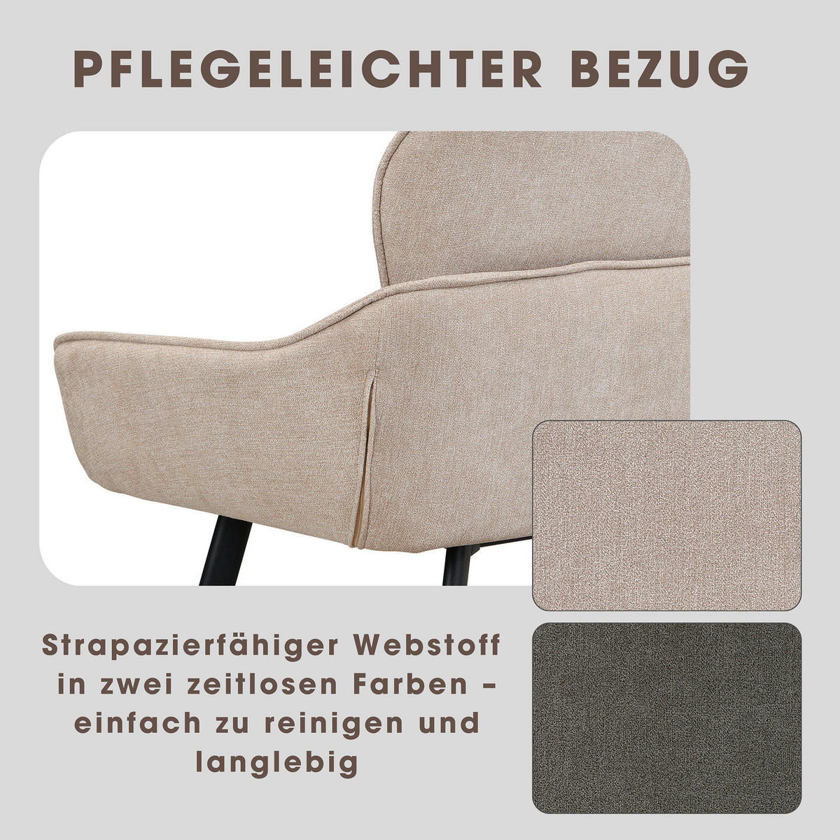Sitzbank RICO schwarz taupe Metall Stoff B/H/T: ca. 140x90x62 cm RICO - schwarz/taupe (140,00/90,00/62,00cm) - byLIVING