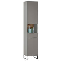 Hochschrank Denver grau matt Eiche Evoke Coast Nachbildung B/H/T: ca. 38x195x32 cm Denver - Eiche/grau (38,00/195,00/32,00cm)